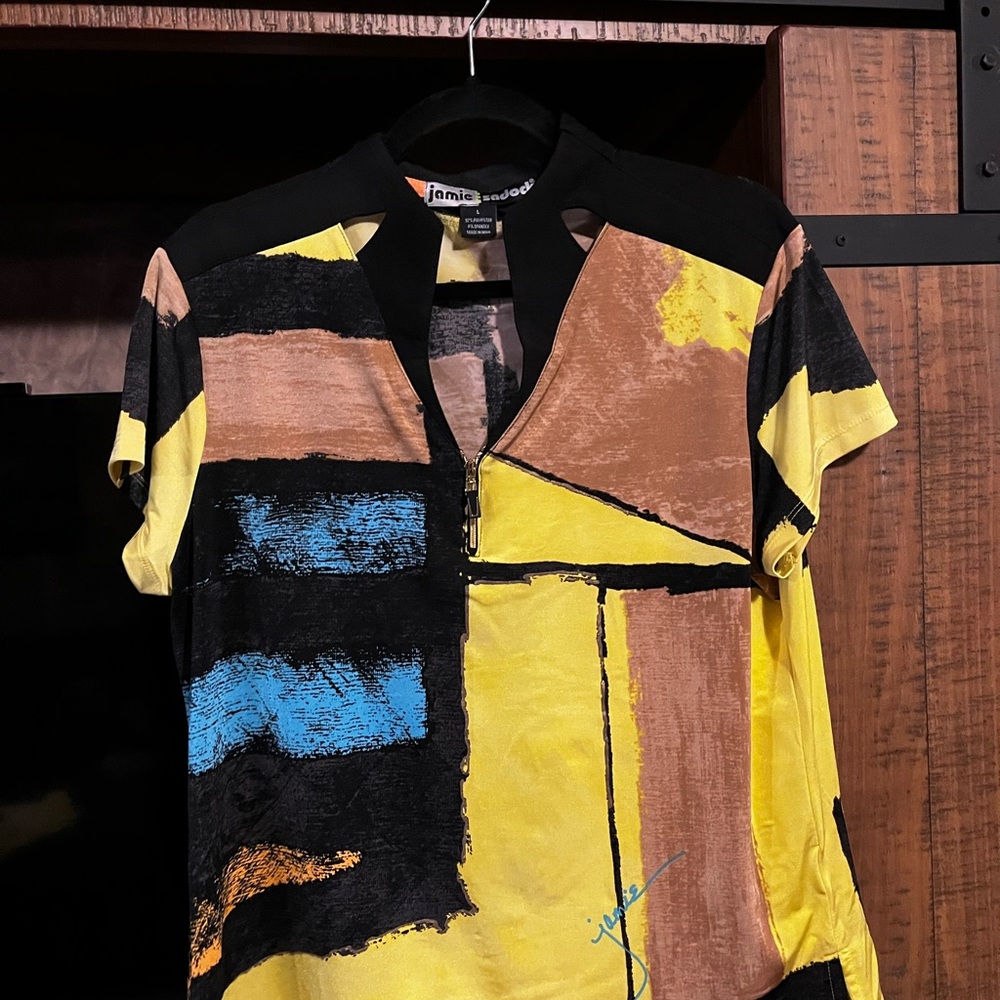 jamie sadock Colorblock Golf Polo in Yellow, Black, Blue, Brown